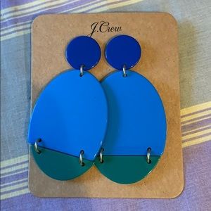 J. Crew Blue Green Acetate Earrings NWT